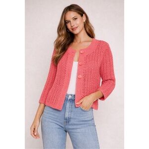 Talbots Coral hand-Knit Cardigan